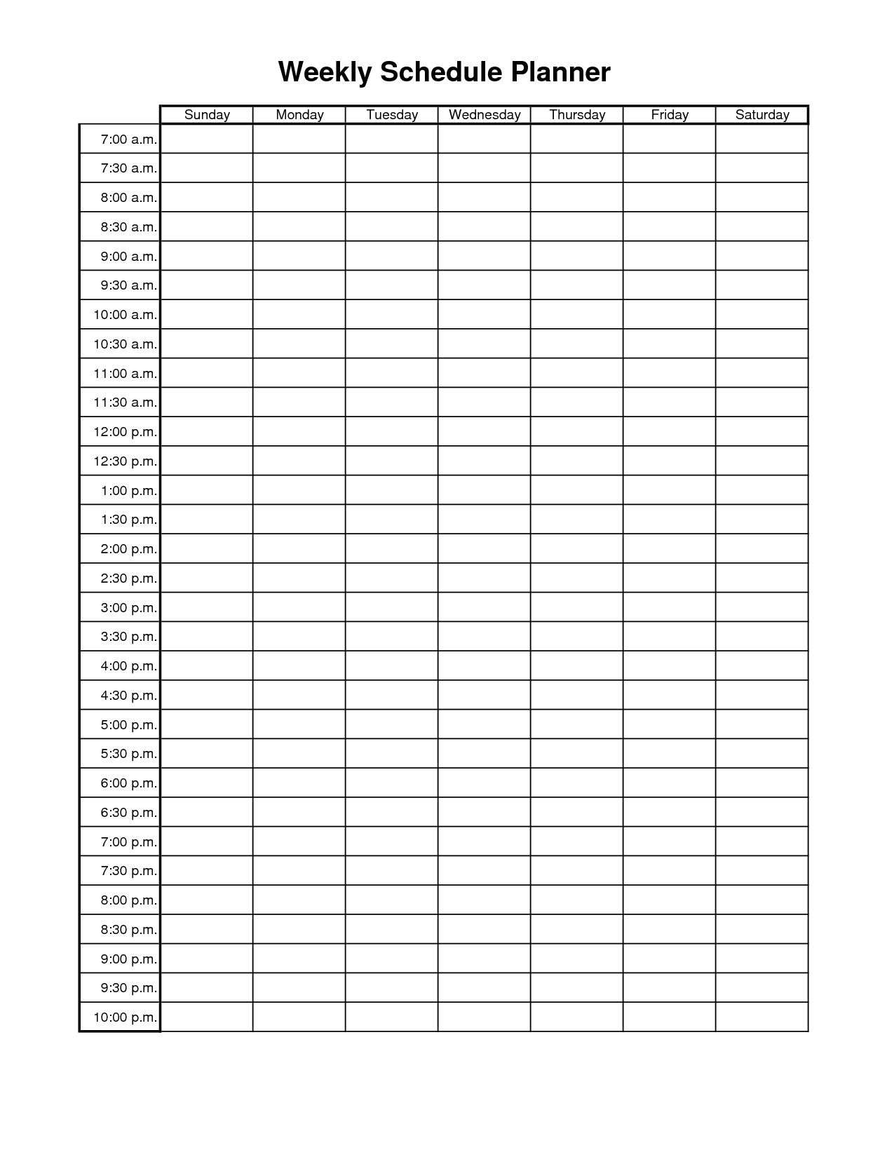 Time Management Chart Template Free Calendar Template