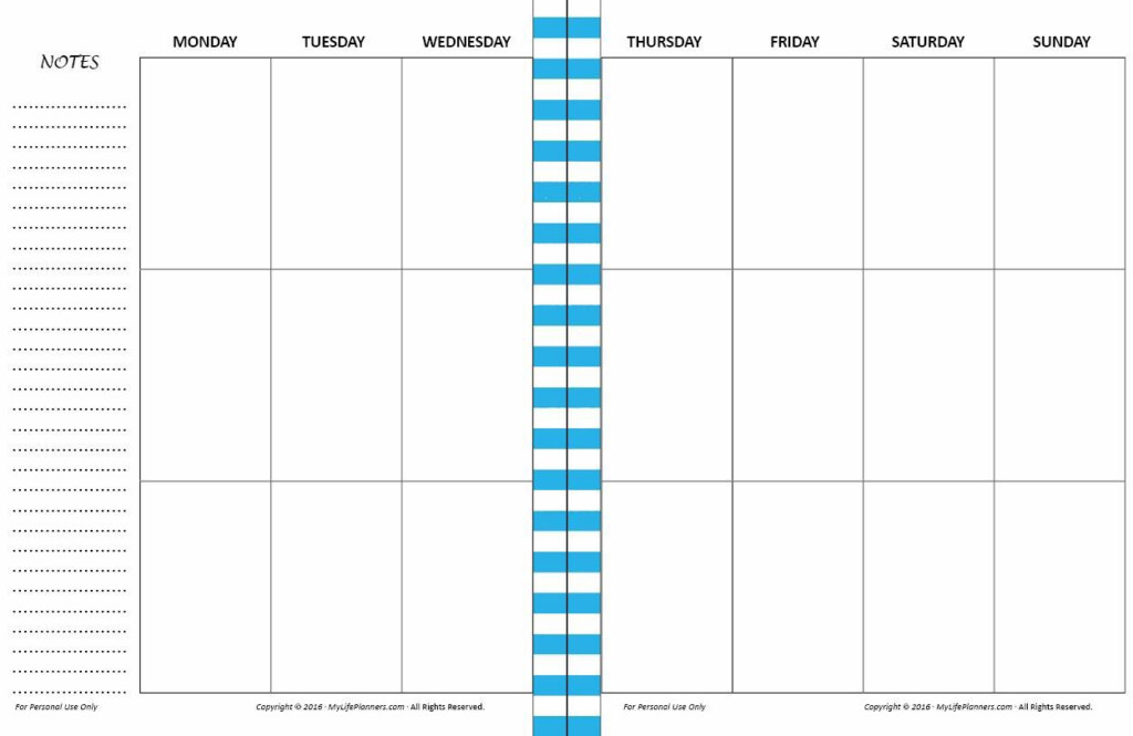 Two Page Vertical Weekly Planner Template Printable Pdf Vertical 