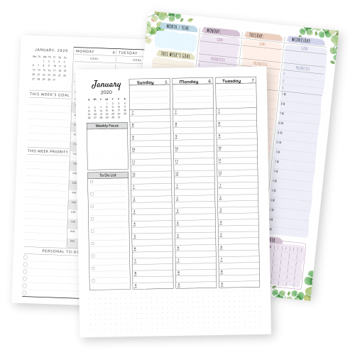 Two Page Weekly Planner Download Printable PDF