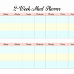 Two Week Meal Planner Template Inspirational 2 Week Meal Plan Template