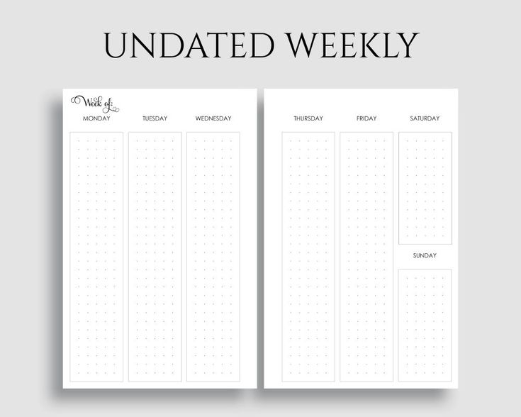 Undated Vertical Weekly Layout With Dot Grid Columns PT Paper 