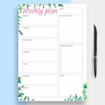 Undated Weekly Planner A5 Printable Vertical One Page Etsy Undated