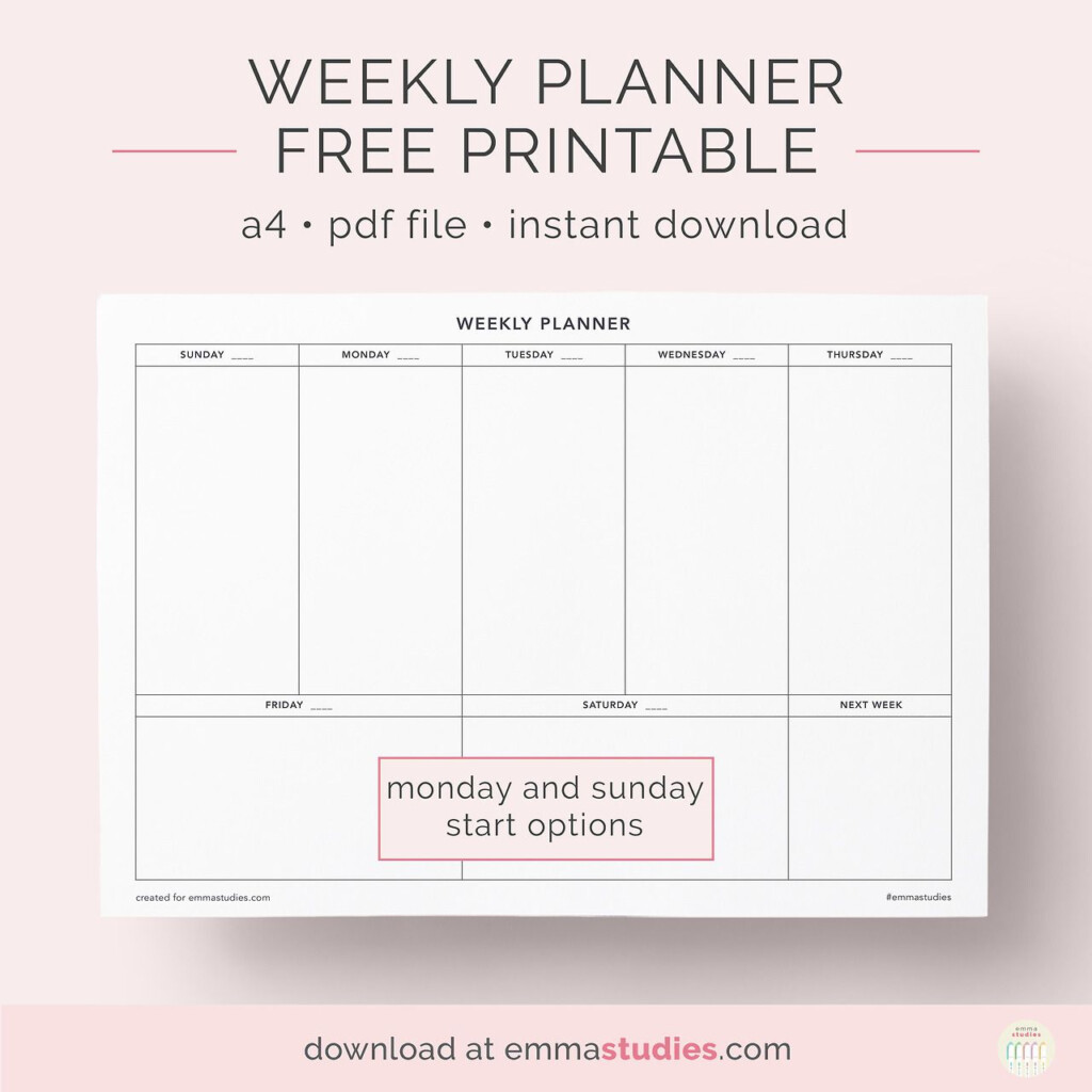 Undated Weekly Planner Free PrintableA Simple Printable For Planning 