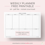 Undated Weekly Planner Free PrintableA Simple Printable For Planning