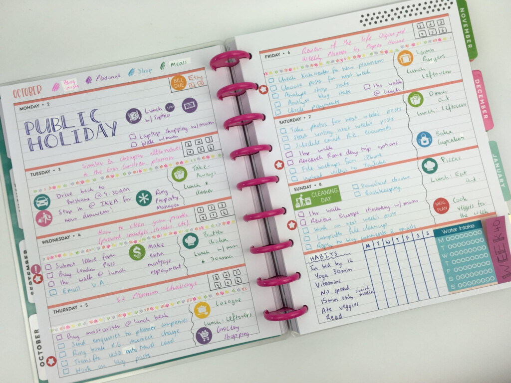 Using The MAMBI Happy Planner Horizontal Week 40 Of The 52 Planners In 