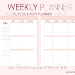 Vertical Weekly Planner Made To Fit Happy Planner Printables Weekly