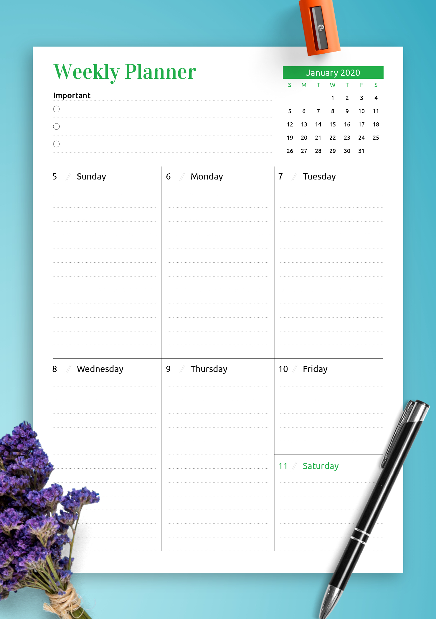 Week At A Glance Download Calendar Printables Free Templates