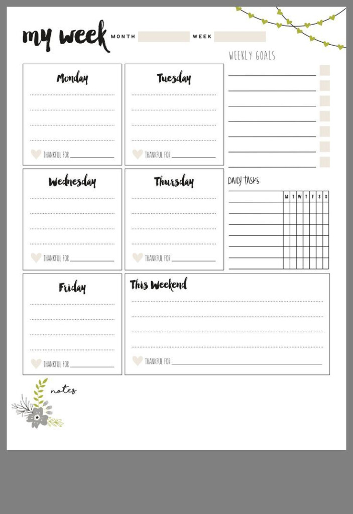 Week At A Glance Template Calendar Printables Free Templates