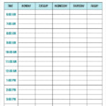 Weekly Activity Schedule Template 8 Free Sample Example Format Download