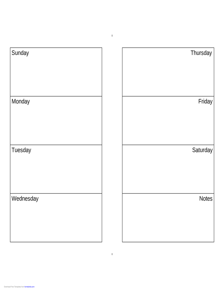 Weekly Calendar Sunday Saturday Free Download