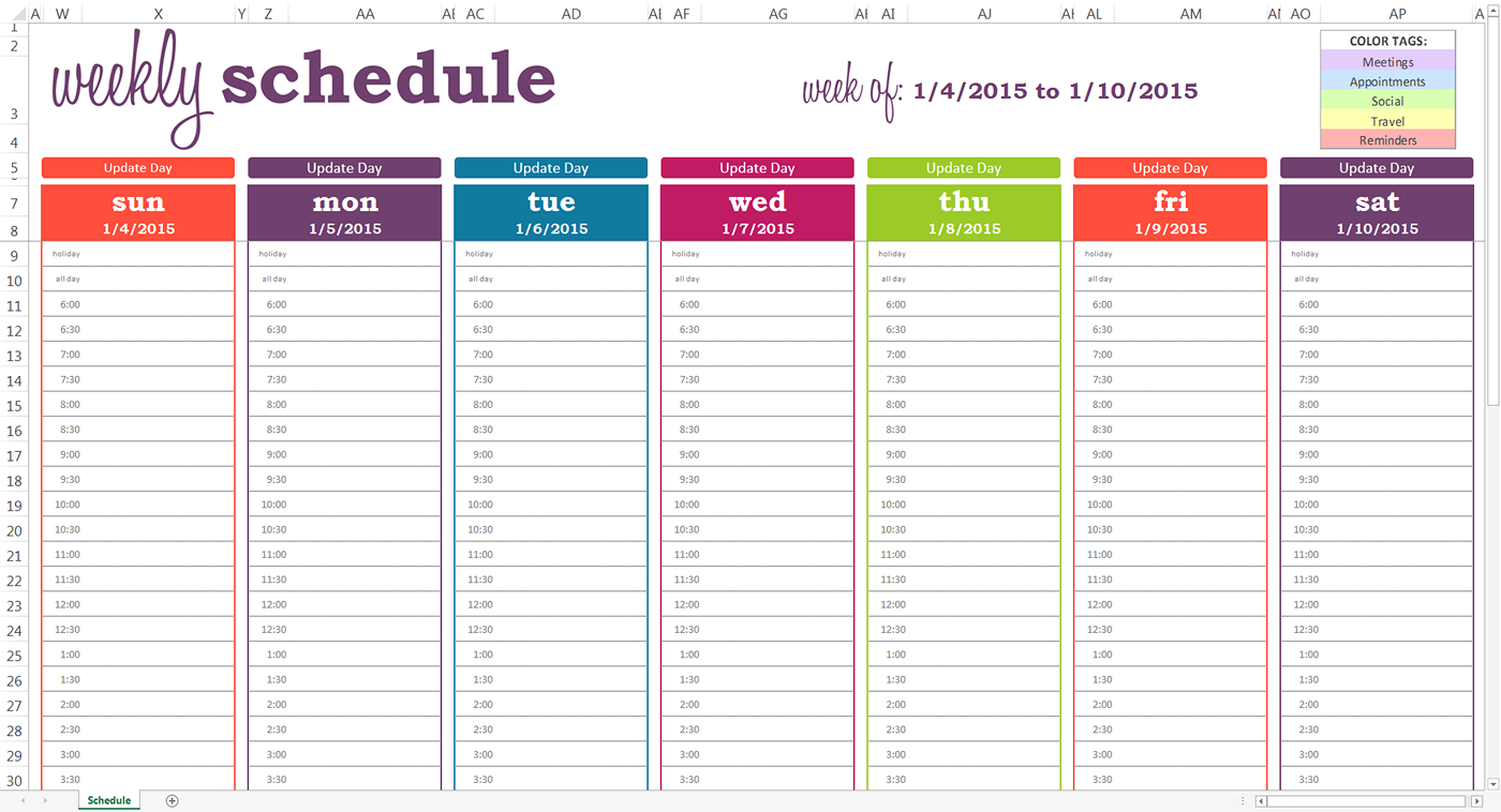 Weekly Calendar Template With Time Slots Google Search Free 