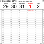 Weekly Calendars 2015 For PDF 12 Free Printable Templates