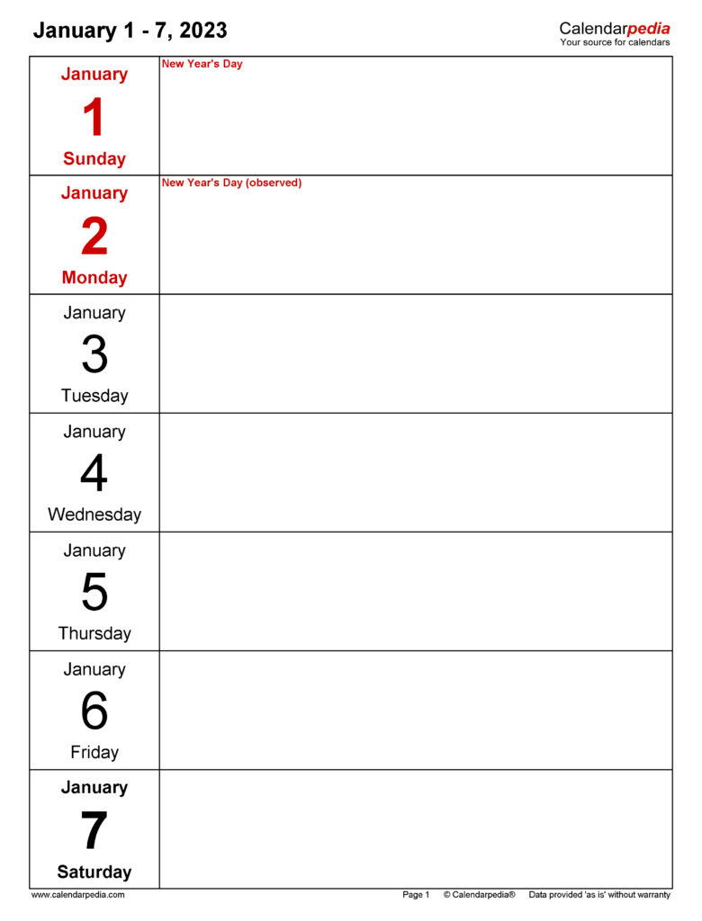 Weekly Calendars 2024 For Word 12 Free Printable Templates