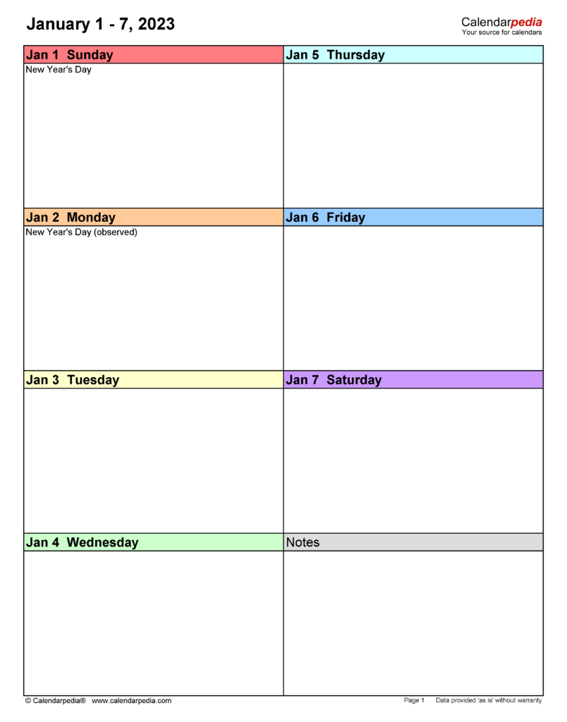 Weekly Calendars 2024 For Word 12 Free Printable Templates