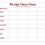 Weekly Chore Chart Template Template Business