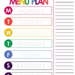 Weekly Dinner Meal Planner Free Printable Included Weekly Meal Planner Template Menu