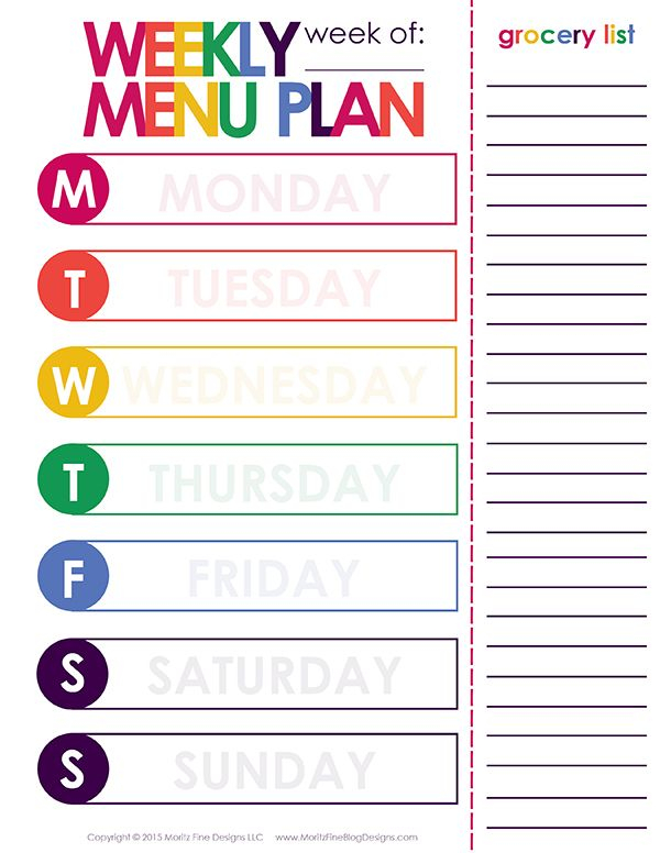 Weekly Dinner Meal Planner Free Printable Included Weekly Meal Planner Template Menu