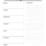 Weekly Dinner Menu Template