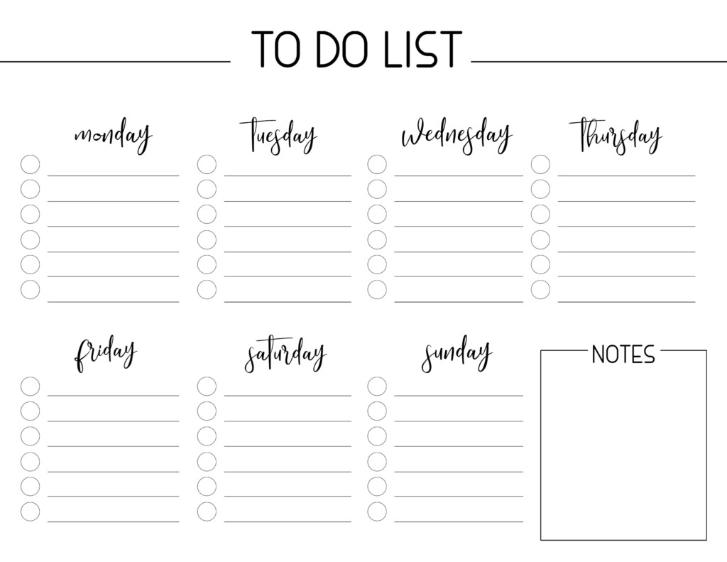 Weekly Free Printable To Do List Paper Trail Design