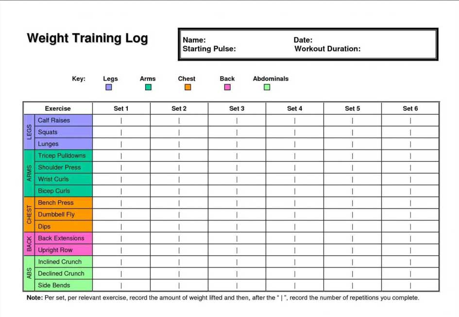 Weekly Gym Workout Plan Schedule Template Excel Excel124