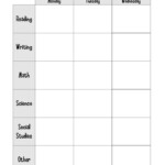 Weekly Homework Planner Printable