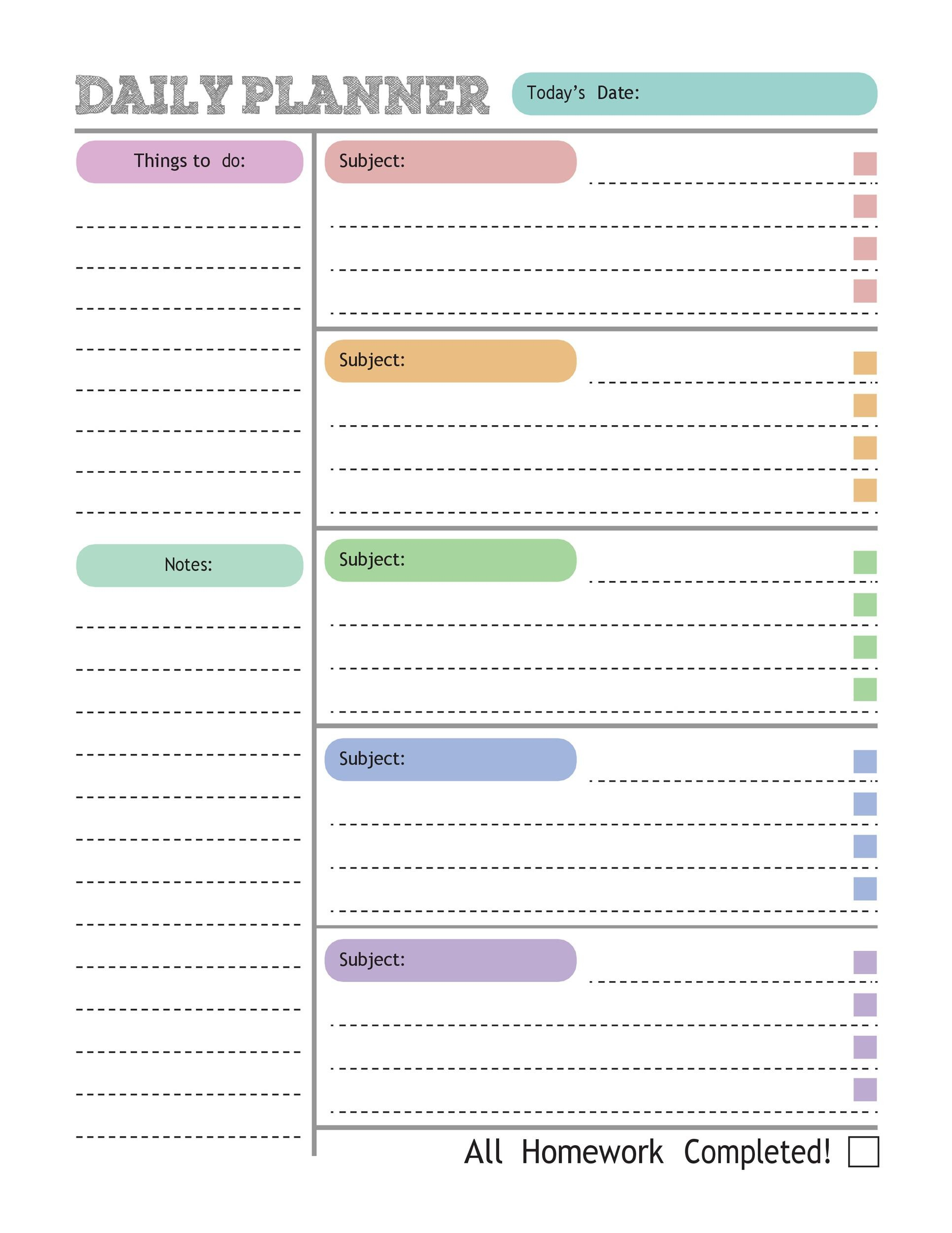 Weekly Homework Planner Template Free FREE PRINTABLE TEMPLATES