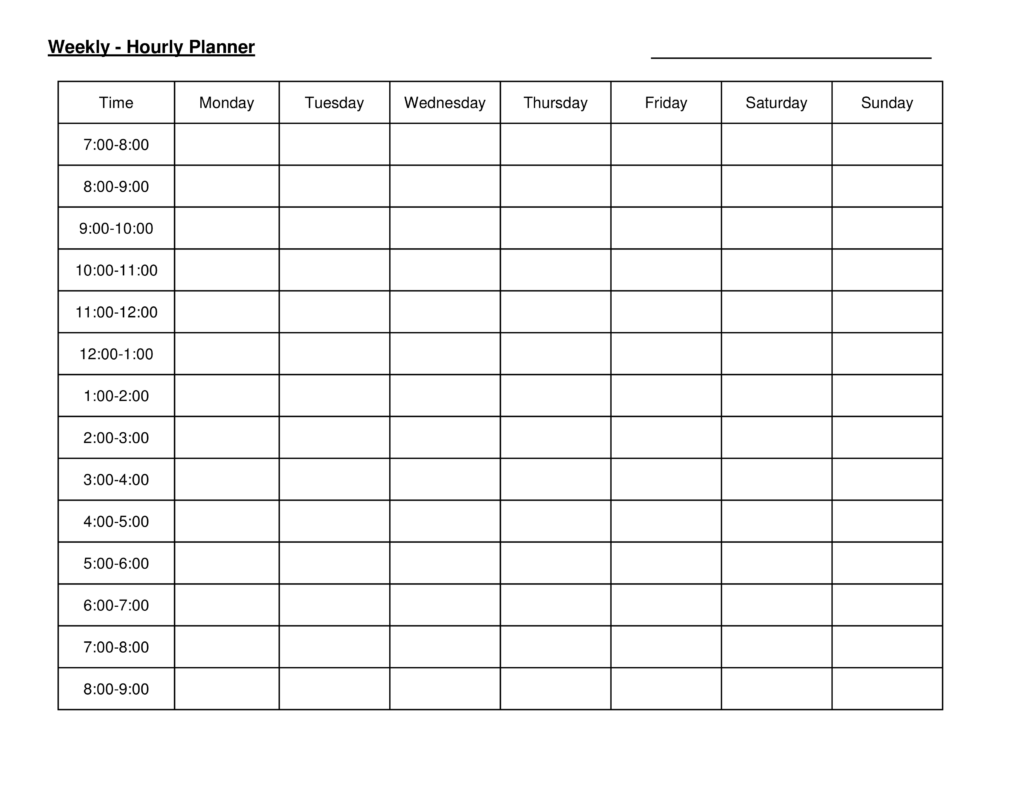 Weekly Hourly Planner How To Create A Weekly Hourly Planner Download 