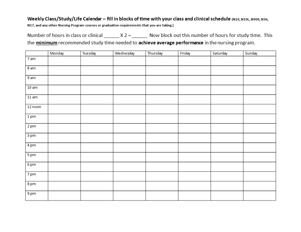 Weekly Hourly Schedule Template Templates At Allbusinesstemplates