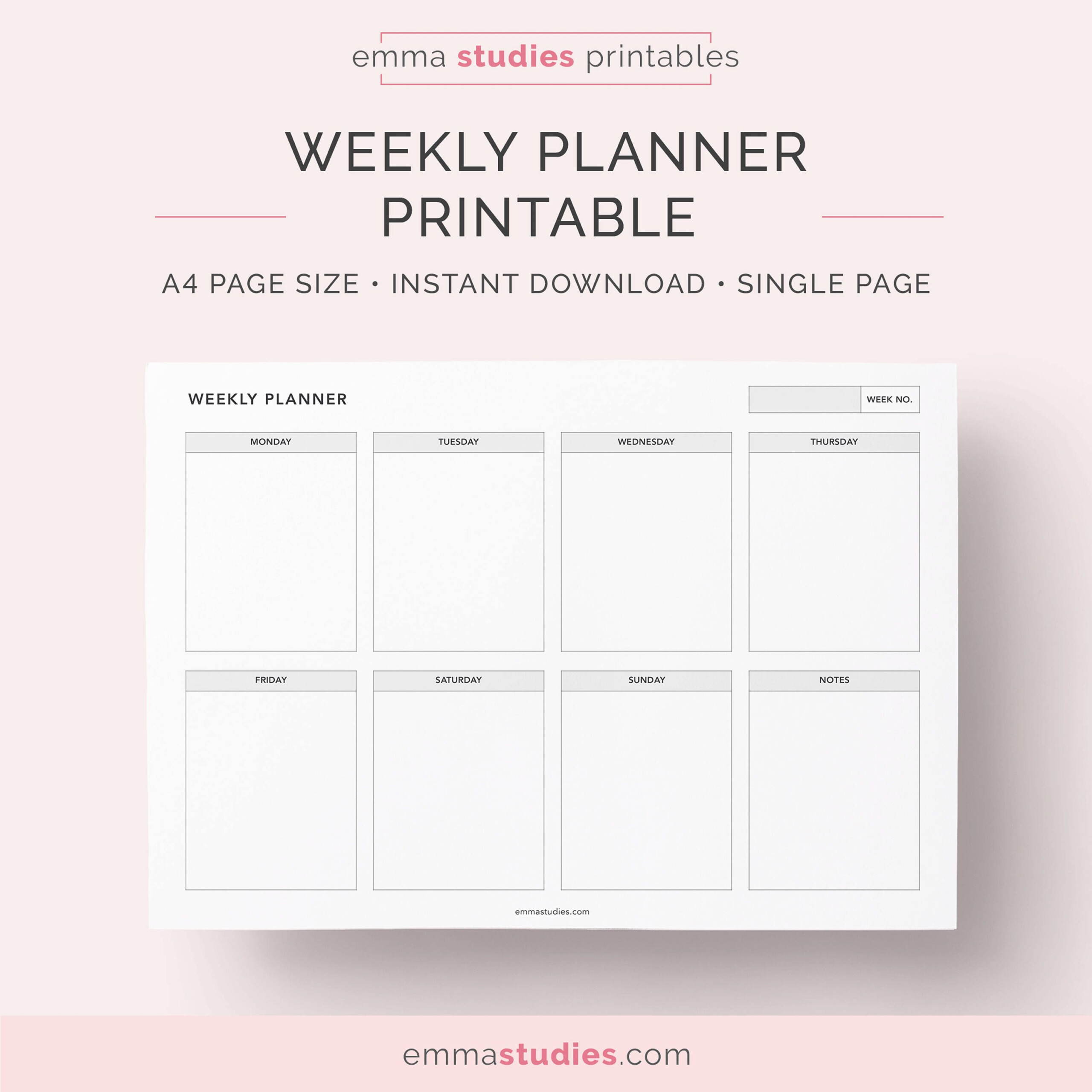 Weekly Landscape Planner Printable A4 And Letter Planner Discbound 