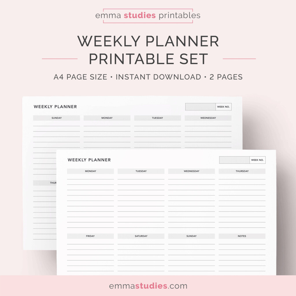 Weekly Landscape Planner Printable A4 And Letter Planner Etsy 