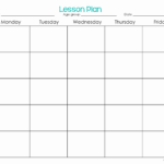 Weekly Lesson Plan Blank Template Calendar Template Printable