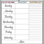 Weekly Meal Plan Printable Week 5 Meal Planning Printable Weekly