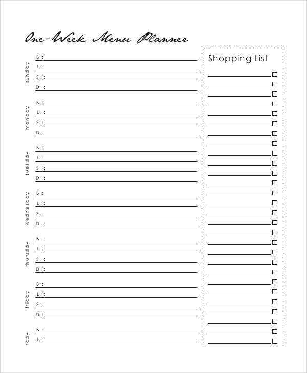 Weekly Meal Planner 10 Free PDF PSD Documents Download