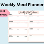 Weekly Meal Planner 11x8 5 Instant Printable Download PDF Etsy