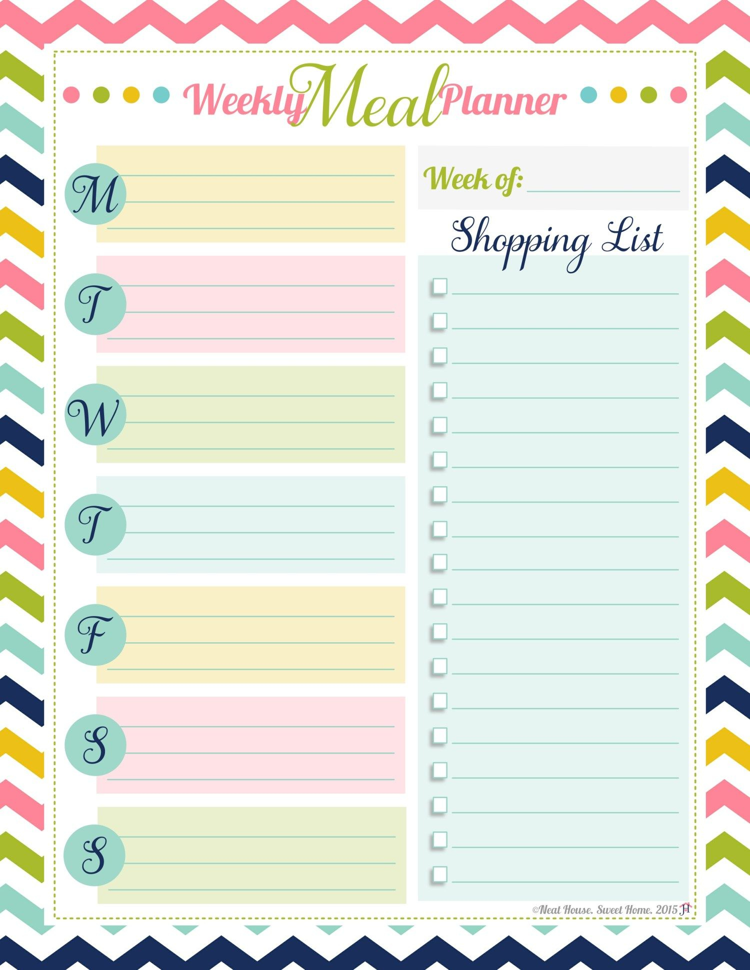 Weekly Meal Planner Free Printable Homemaking Tips Weekly Meal