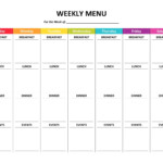 Weekly Meal Planner Template Word