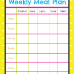 Weekly Menu Planner More Excellent Me