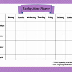 Weekly Menu Planner Template Word