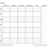 Weekly Menu Planner Template Word