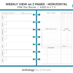 Weekly On 2 Pages Horizontal Minimalist Mini DiscBound Etsy Mini