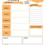 Weekly Orange Printable Planner Page In 2020 Daily Planner Pages