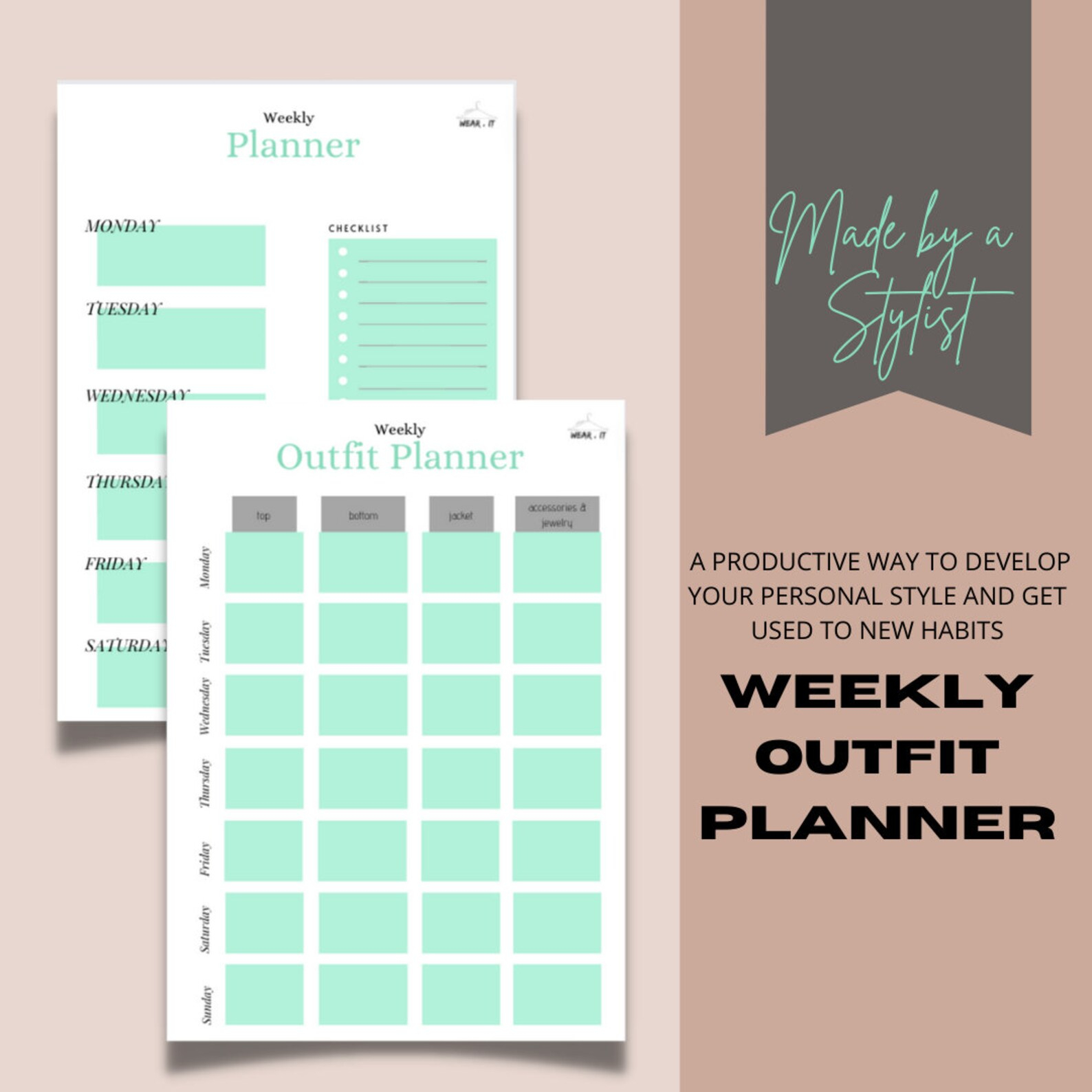 Weekly Outfit Planner Printable Sheet A4 PDF For Traveling Etsy