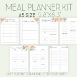 Weekly Planner A5 Planner Insert Productivity Planner A5 Weekly