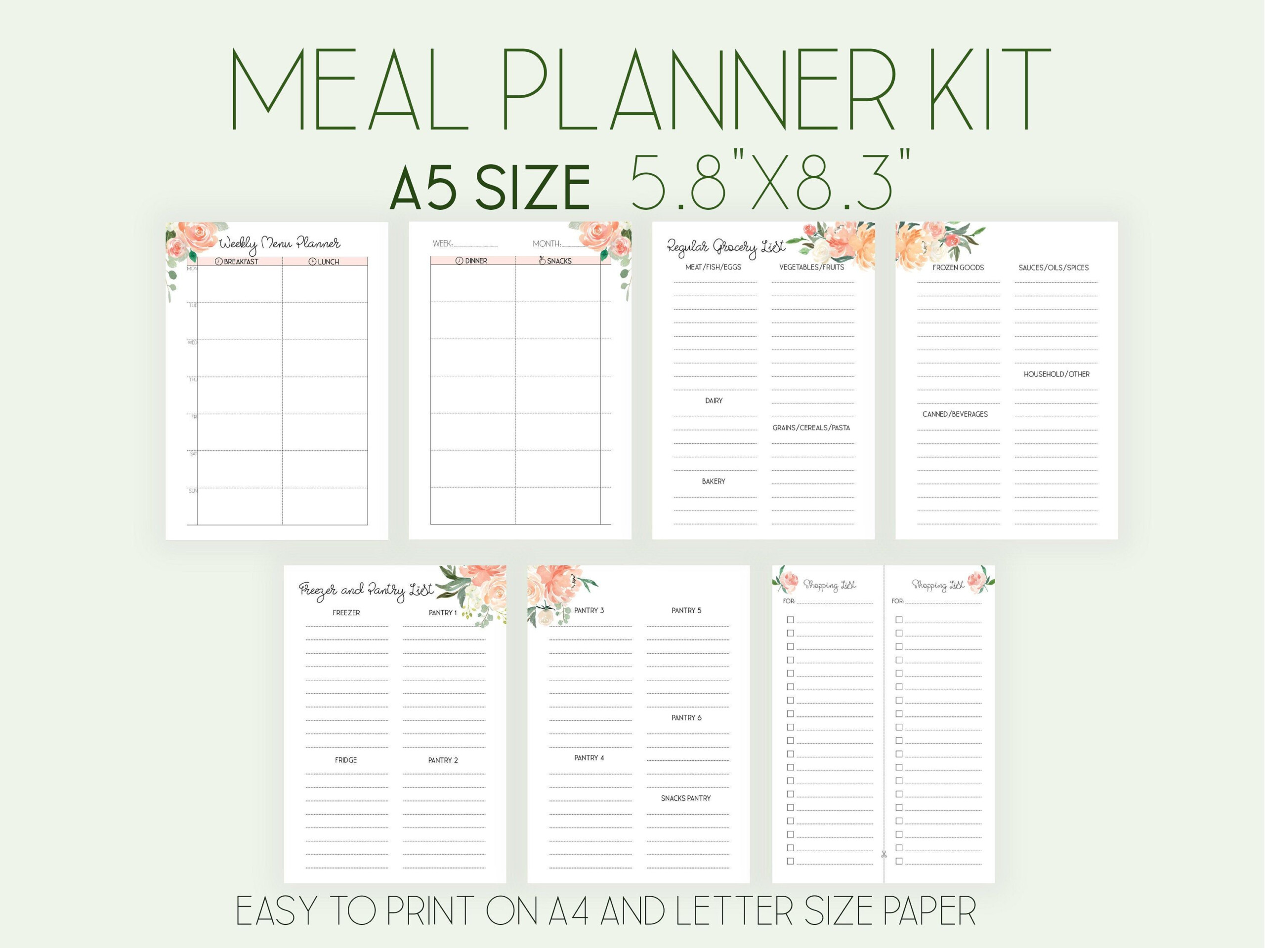 Weekly Planner A5 Planner Insert Productivity Planner A5 Weekly 