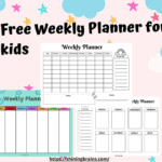 Weekly Planner For Kids Weekly Planning Free Printable