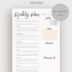 Weekly Planner In Cute Pink Printable Instant Download Girly Etsy