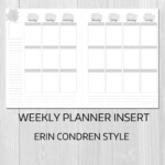 Weekly Planner Printable Erin Condren Style Undated Monday