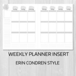 Weekly Planner Printable Erin Condren Style Undated Monday