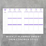 Weekly Planner Printable Erin Condren Style Undated Week On Etsy