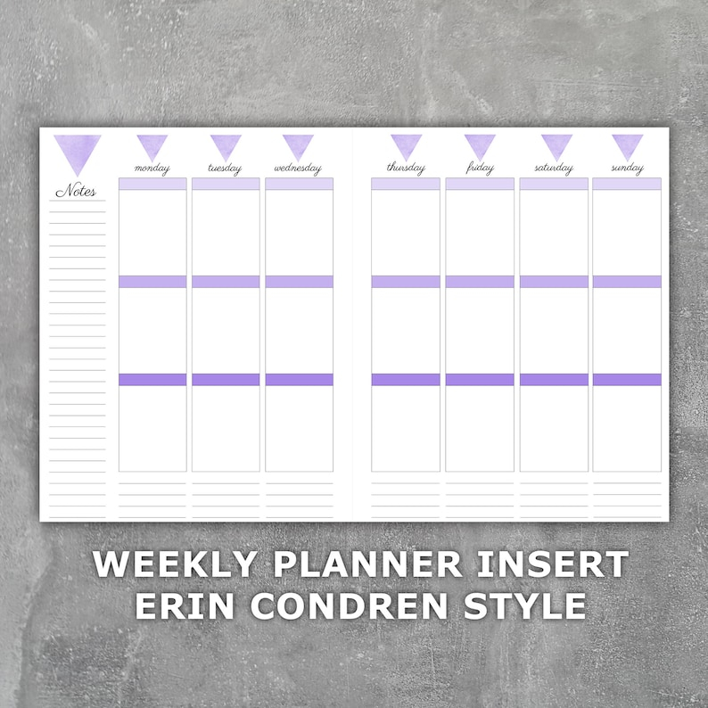 Weekly Planner Printable Erin Condren Style Undated Week On Etsy